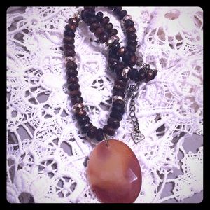 Cookie Lee Faux Stone Slice Necklace